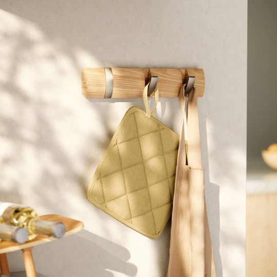 Umbra Wooden Wall Hanger 3 Hooks Beige 30x6cm