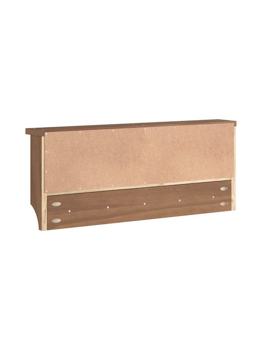 vidaXL Κρεμάστρα Τοίχου Ξύλινη 6 Θέσεων Καφέ 87x35x12cm