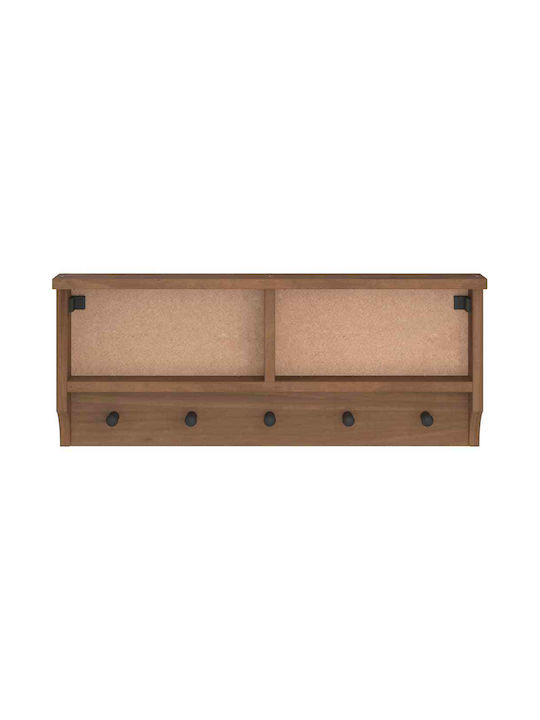 vidaXL Κρεμάστρα Τοίχου Ξύλινη 6 Θέσεων Καφέ 87x35x12cm