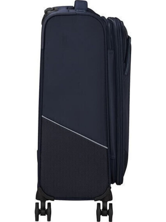 American Tourister SummerRide Cabin Fabric Suitcase Navy Blue With 4 Wheels Height 55cm