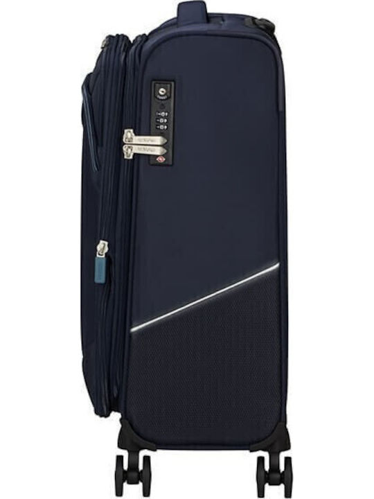 American Tourister SummerRide Cabin Fabric Suitcase Navy Blue With 4 Wheels Height 55cm