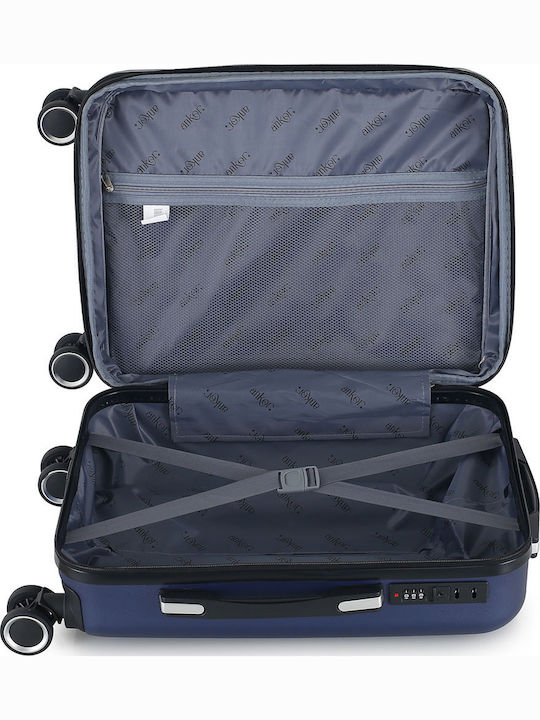 Ankor Travel Suitcases Hard Black Maximum Height 65cm with 4 Wheels Set of 2pcs 836178