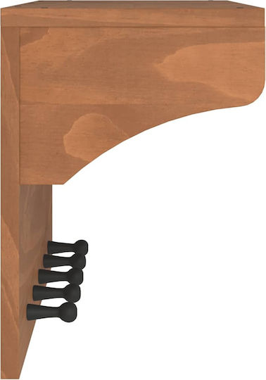 vidaXL Κρεμάστρα Τοίχου Ξύλινη 5 Θέσεων Καφέ 87x30cm