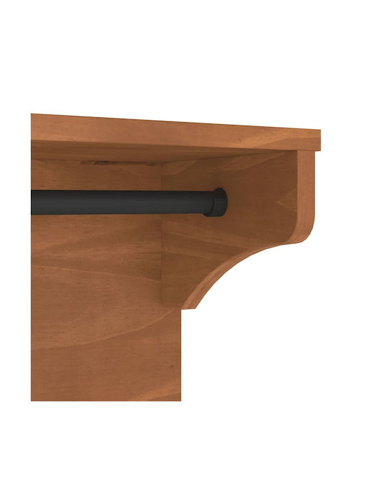 vidaXL Wooden Wall Hanger 5 Hooks Brown 87x30cm