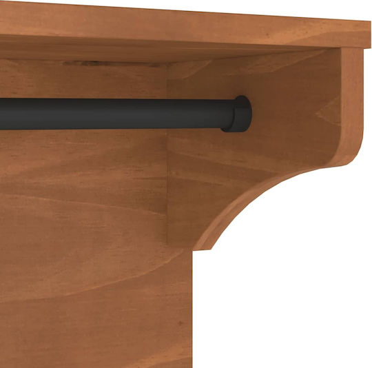 vidaXL Κρεμάστρα Τοίχου Ξύλινη 5 Θέσεων Καφέ 87x30cm