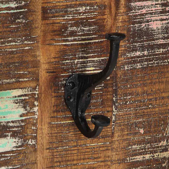 vidaXL Wooden Wall Hanger 6 Hooks Multicolour 40x2cm
