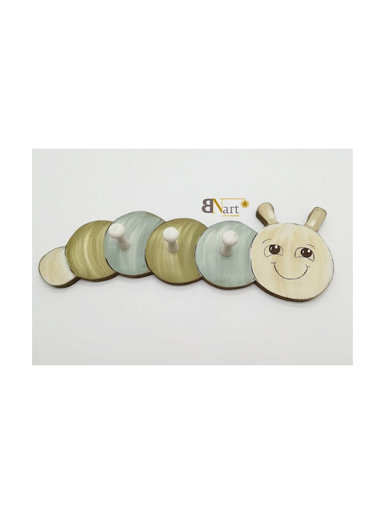 Bnart Wall Hanger Wooden 3 Hooks Multicolour 39x15cm