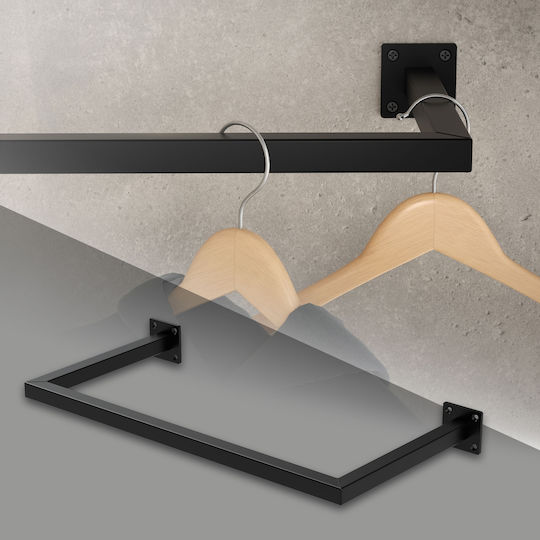 ML-Design Стенна Закачалка Метална Черна 30x60см