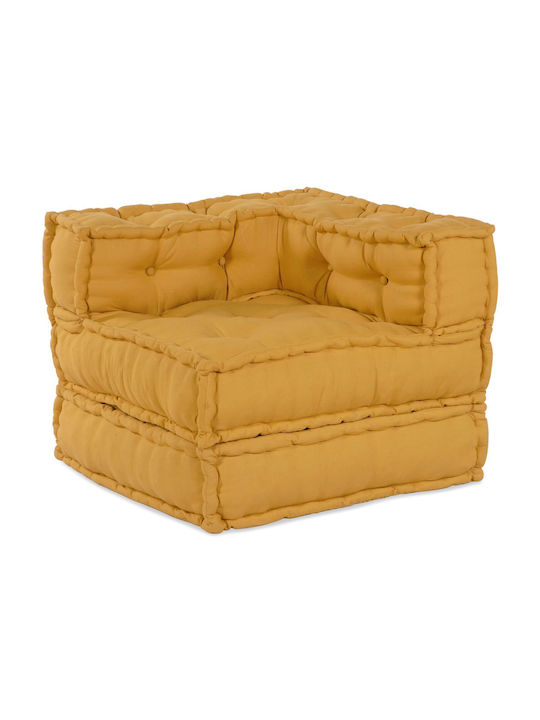 Bean Bag Sofa Poof Yellow 70x70x54cm