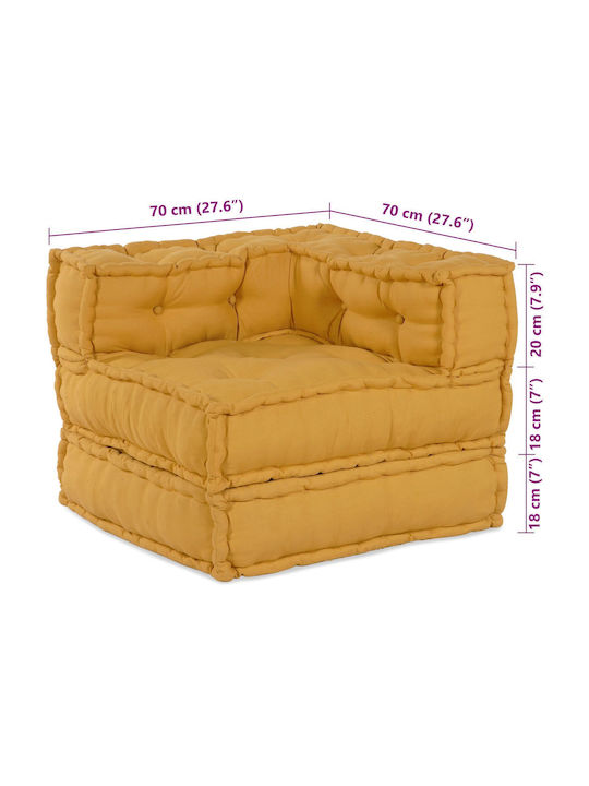 Bean Bag Sofa Poof Yellow 70x70x54cm