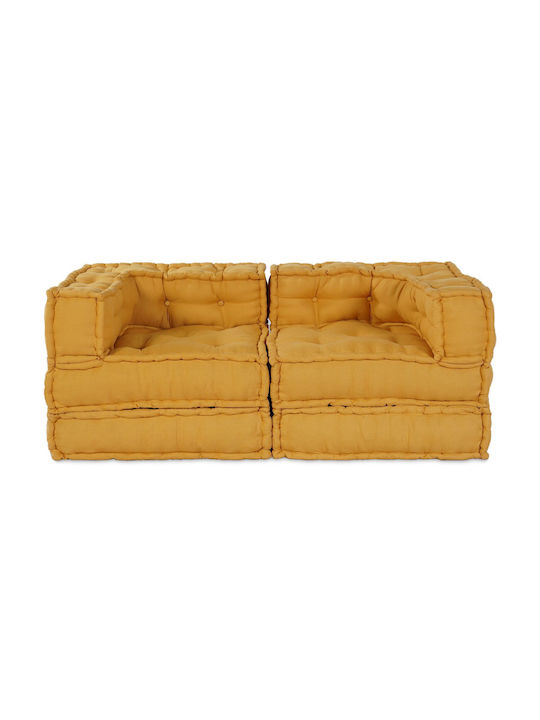 Bean Bag Sofa Poof Yellow 70x70x54cm