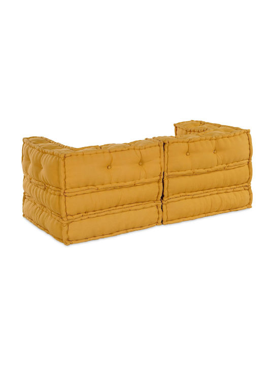 Bean Bag Sofa Poof Yellow 70x70x54cm