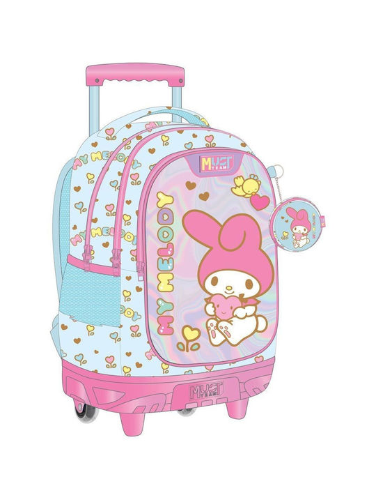 Must Team School Bag Trolley Elementary, Elementary Pink with Water Bottle Holder 30Liters