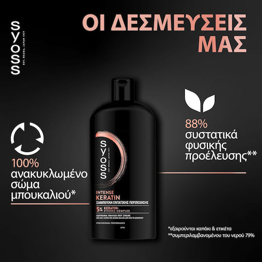 Syoss Keratin Perfection Σαμπουάν Αναδόμησης/Θρέψης & Λείανσης για Όλους τους Τύπους Μαλλιών 750ml