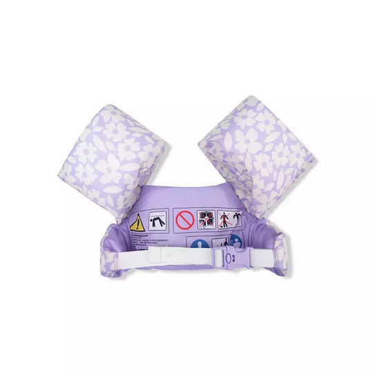 Swim Essentials Armbands Extra Chest Support Kids Weight 15-30 kg "Purple Flowers"