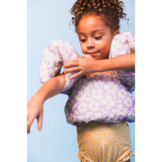 Swim Essentials Armbands Extra Chest Support Kids Weight 15-30 kg "Purple Flowers"