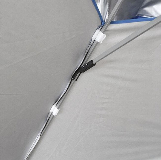 Solart Folding Beach Umbrella Aluminum Diameter 2m with UV Protection and Air Duct Blue