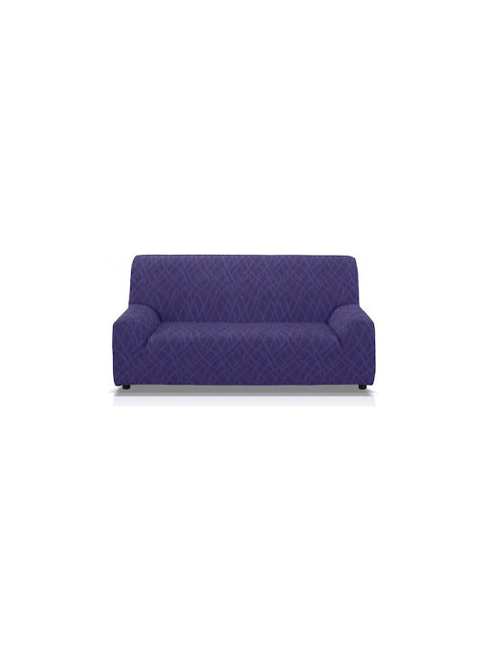Mc Decor Waves Elastic Cover for Three Seater Sofa Blue 170εκ. 1pcs MCL.EL.WAVES.TR-MPLE