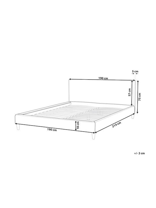 Beliani Ελαστικό Κάλυμμα Πολυθρόνας Γκρι 180x200cm