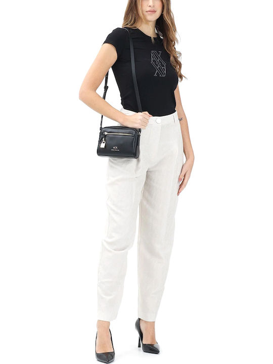 Damen Hochbund Stoff Hose in Gerader Bein Stil Beige