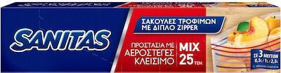 Sanitas Slide & Lock Μικρές Σακούλες Τροφίμων 25τμχ