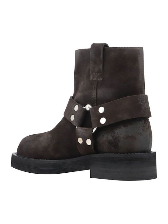 Leder Stiefeletten Damen Braun
