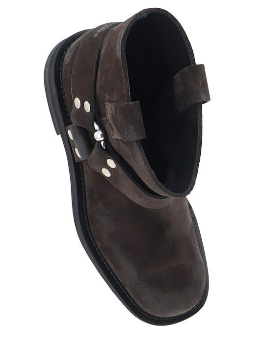 Leder Stiefeletten Damen Braun