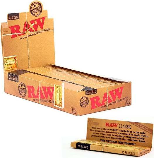 Raw Classic Zigarettenpapiere 1+1/4 50 Blätter 24Stück