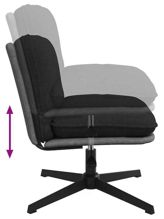 Rotating Armchair Visitor in Black Color 67x72x83cm 1pcs