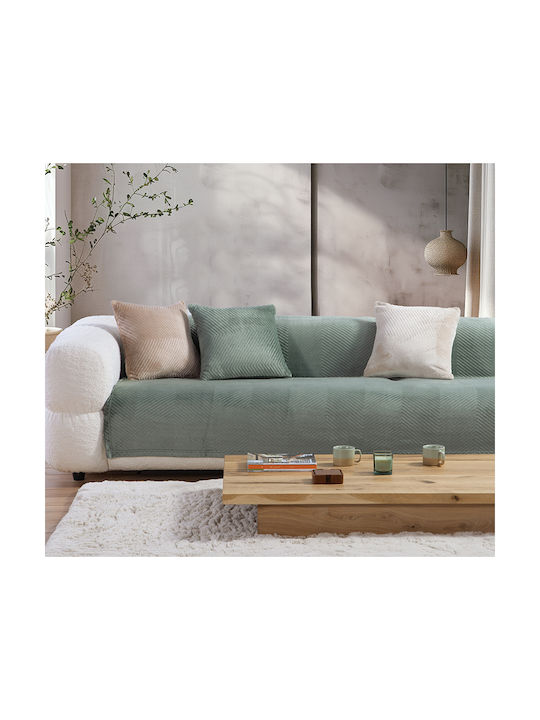 Nef-Nef Homeware Sofa Cushion Dakari Fleece Green 45x45cm.