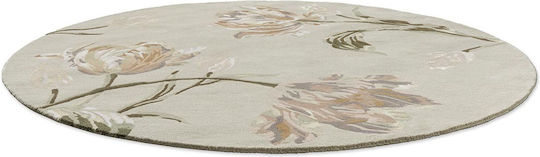 Laura Ashley Gosford Lucrat manual Covor Rotund 081307 Natural/sage Green