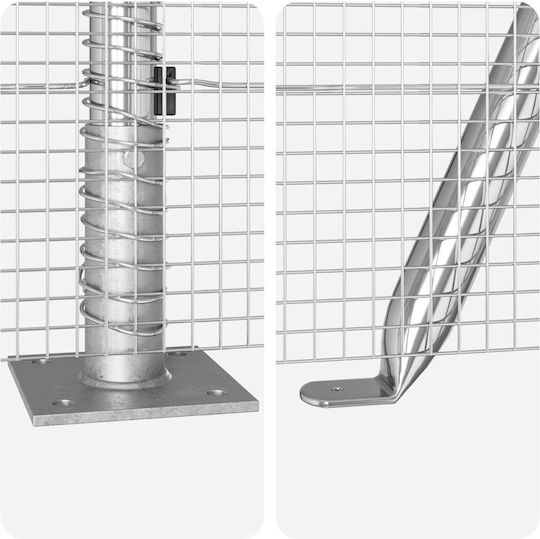 vidaXL Wire Fencing Galvanized Set Silver 0.4x10m
