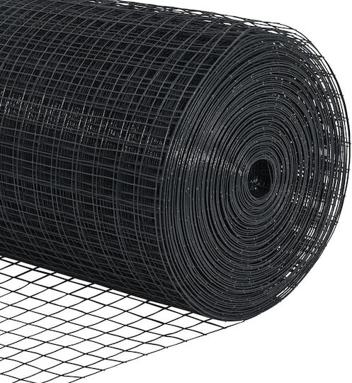 vidaXL Ситова мрежа Сив 1.6x25м