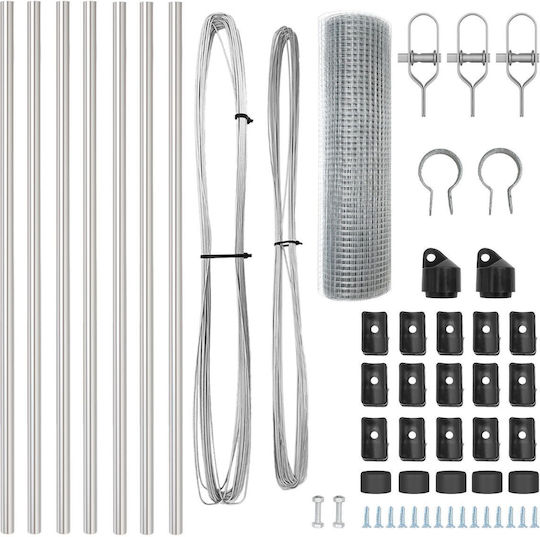 vidaXL Fencing Wire Fencing Galvanized Set Silver 0.8x10m