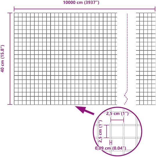 vidaXL Plasă de sârmă Verde 0.4x100m