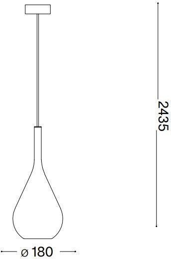 Ideal Lux Pendant Light Copper 18cm