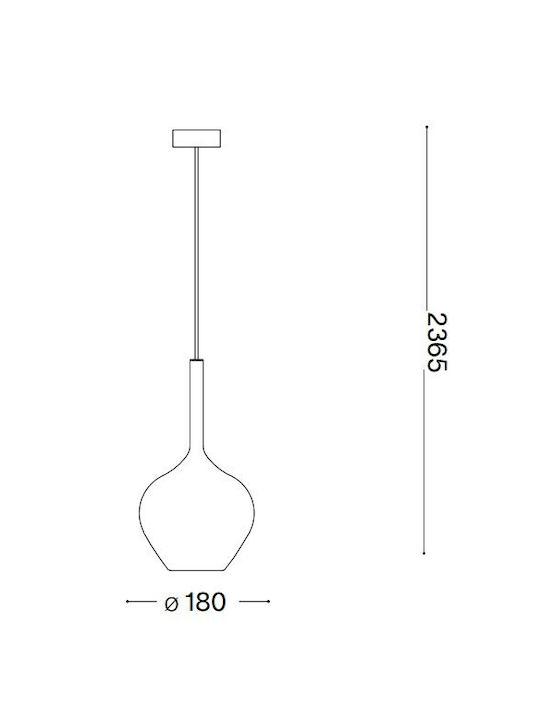 Ideal Lux Pendant Light Blue 18cm