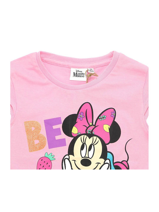 Kids' Set with Skirt Summer 2pcs Pink Minnie Mouse