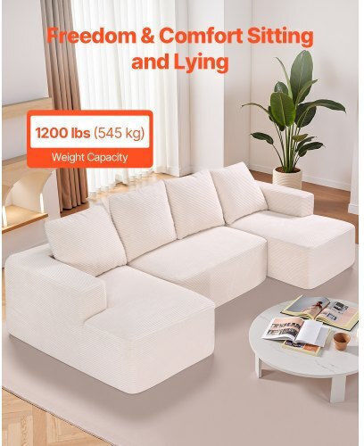 Γωνιακός Υφασμάτινος 256x126x57εκ. Γωνιακός Υφασμάτινος 256x126x57εκ.