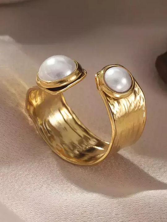 Damen Ring aus Stahl Vergoldet