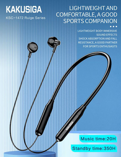 Kakusiga KSC-1472 In ear Bluetooth хендсфри Слушалки с Устойчивост на Пот Черен