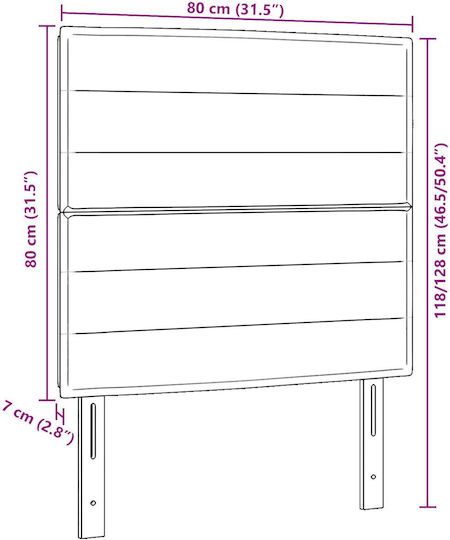 vidaXL Fabric Bed Headboard Black 80x88cm