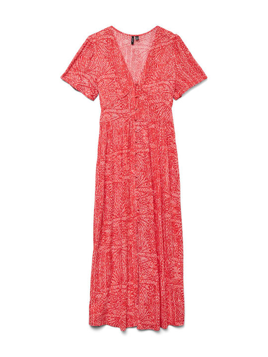 Midi Shirt Dress Red