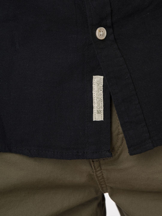Langärmlig Leinen Hemd Black