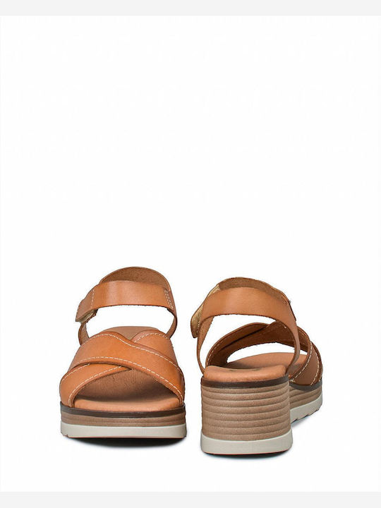 Women's Leather Platform Shoes Tabac Brown