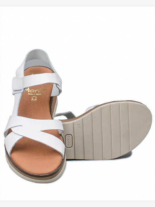 Women's Leather Platform Shoes White