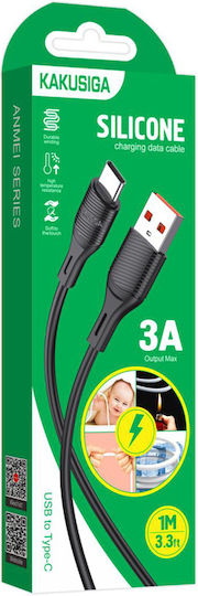 Kakusiga USB 2.0 Cable USB-C male - USB-A 15W Μαύρο 1m KSC-953-C-BK
