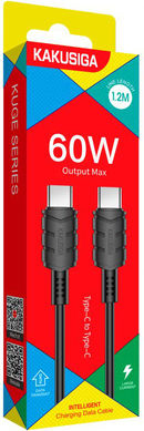 Kakusiga Regular USB 2.0 Cablu USB-C bărbătesc - USB-C 60W Negru 1.2m (KSC-710-CC-BK)
