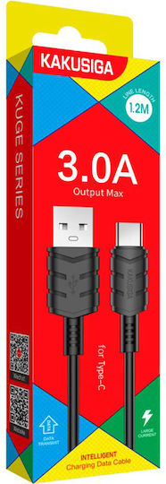Kakusiga USB 2.0 Kabel USB-C männlich - USB-A 15W Schwarz 1.2m (KSC-710-C-BK)