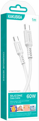 Kakusiga USB 2.0 Cable USB-C male - USB-C 60W Λευκό 1m KSC-984-CC-WH